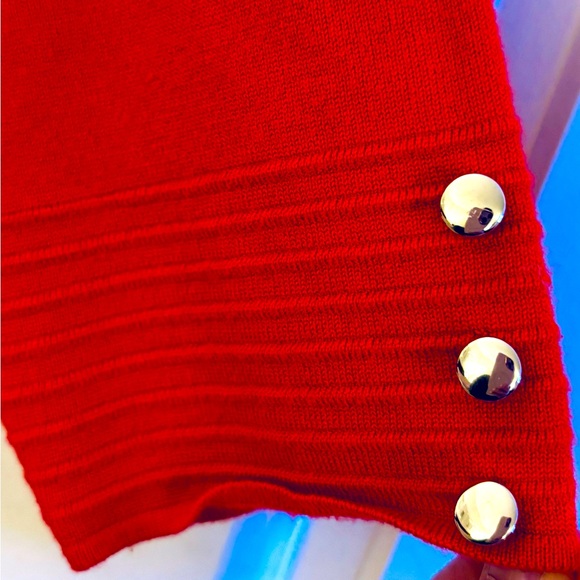 Love Scarlett, sz L, Cardigan, red, open front, 77% rayon, 23% polyester, EUC - Picture 3 of 4